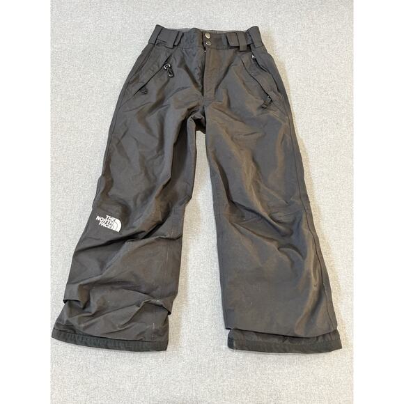 The North Face Ski Pants Boys Size S 7/8 Black Hyvent Insulated Winter Snow - Picture 1 of 7